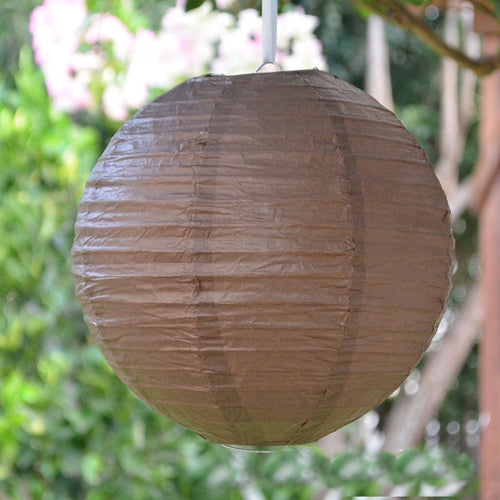 12 Pack | 16" Chocolate Round Chinese Paper Lanterns