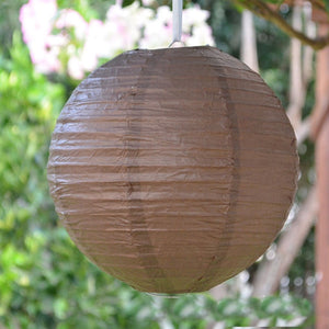 12 Pack | 16&quot; Chocolate Round Chinese Paper Lanterns