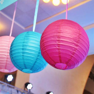 12 Pack | 16&quot; Fushia Round Chinese Paper Lanterns