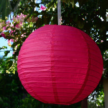 Load image into Gallery viewer, 12 Pack | 16&quot; Fushia Round Chinese Paper Lanterns