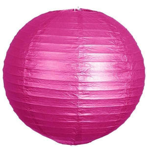 12 Pack | 16&quot; Fushia Round Chinese Paper Lanterns