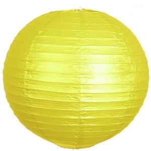 12 Pack | 16&quot; Yellow Round Chinese Paper Lanterns