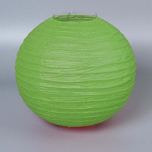 12 Pack | 20&quot; Green Round Chinese Paper Lanterns