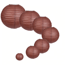 Load image into Gallery viewer, 12 Pack | 30&quot; Handcrafted Chocolate Round Chinese Paper Lantern