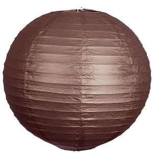 12 Pack | 30&quot; Handcrafted Chocolate Round Chinese Paper Lantern