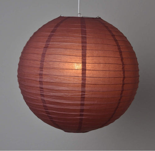 12 Pack | 30" Handcrafted Chocolate Round Chinese Paper Lantern