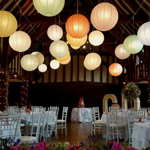 12 Pack | 30&quot; Handcrafted Turquoise Round Chinese Paper Lantern