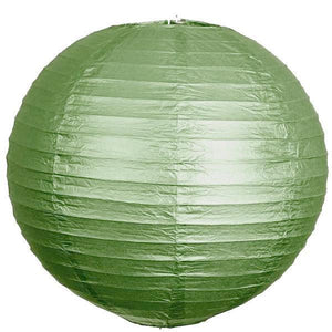 12 Pack | 30&quot; Handcrafted Green Round Chinese Paper Lantern