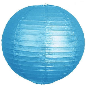 12 Pack | 30&quot; Handcrafted Turquoise Round Chinese Paper Lantern