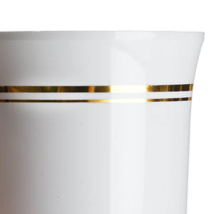 8 Pack White with Gold 8oz Disposable Coffee Cups Tres Chic Collection