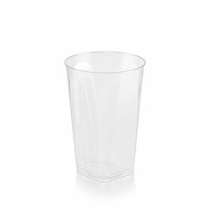 12 Pack 10oz Plastic Disposable Tumbler Glass Cup With Square Bottom