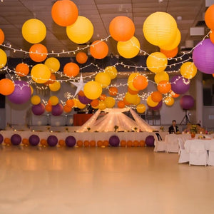 12 Pack | 16&quot; Yellow Round Chinese Paper Lanterns