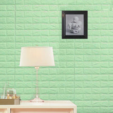 Load image into Gallery viewer, 10 Pack | 58 Sq.Ft Mint Green Foam Brick Wall Tiles Peel and Stick 3D Wall Panel Room Decor