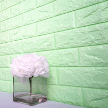 Load image into Gallery viewer, 10 Pack | 58 Sq.Ft Mint Green Foam Brick Wall Tiles Peel and Stick 3D Wall Panel Room Decor