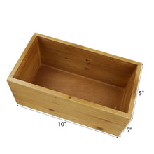 Load image into Gallery viewer, 4 Pack | 10x5&#39;&#39; Natural Rectangular Wood Planter Box Set With Removable Plastic Liners