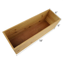 Load image into Gallery viewer, 18&quot;x6&quot; Natural Rectangular Wood Planter Box Set With Removable Plastic Liners