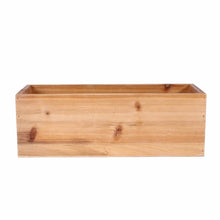 Load image into Gallery viewer, 18&quot;x6&quot; Natural Rectangular Wood Planter Box Set With Removable Plastic Liners