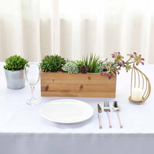 Load image into Gallery viewer, 18&quot;x6&quot; Natural Rectangular Wood Planter Box Set With Removable Plastic Liners