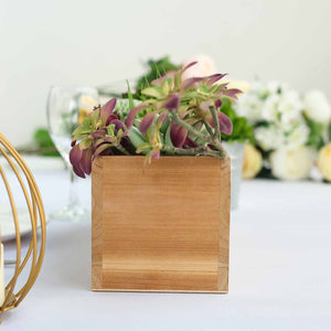 18&quot;x6&quot; Natural Rectangular Wood Planter Box Set With Removable Plastic Liners