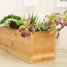 Load image into Gallery viewer, 18&quot;x6&quot; Natural Rectangular Wood Planter Box Set With Removable Plastic Liners