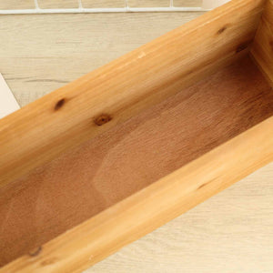 18&quot;x6&quot; Natural Rectangular Wood Planter Box Set With Removable Plastic Liners