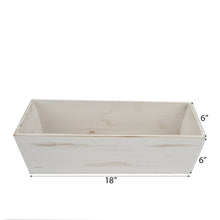 Load image into Gallery viewer, 18&quot;x6&quot; Whitewash Rectangular Wood Planter Box Set With Removable Plastic Liners