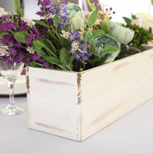 Load image into Gallery viewer, 18&quot;x6&quot; Whitewash Rectangular Wood Planter Box Set With Removable Plastic Liners