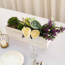 Load image into Gallery viewer, 18&quot;x6&quot; Whitewash Rectangular Wood Planter Box Set With Removable Plastic Liners