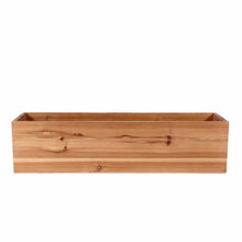 Load image into Gallery viewer, 24&quot;x6&quot; Natural Rectangular Wood Planter Box Set With Removable Plastic Liners
