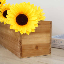 Load image into Gallery viewer, 24&quot;x6&quot; Natural Rectangular Wood Planter Box Set With Removable Plastic Liners