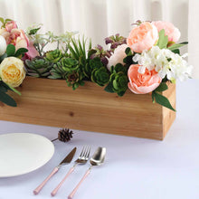 Load image into Gallery viewer, 24&quot;x6&quot; Natural Rectangular Wood Planter Box Set With Removable Plastic Liners