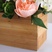 Load image into Gallery viewer, 24&quot;x6&quot; Natural Rectangular Wood Planter Box Set With Removable Plastic Liners