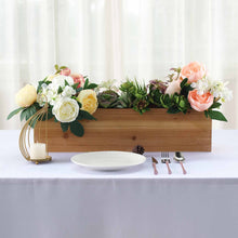 Load image into Gallery viewer, 24&quot;x6&quot; Natural Rectangular Wood Planter Box Set With Removable Plastic Liners
