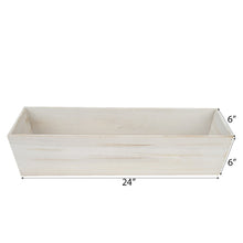 Load image into Gallery viewer, 24&quot;x6&quot; Whitewash Rectangular Wood Planter Box Set With Removable Plastic Liners