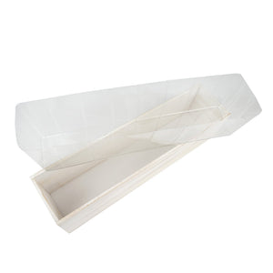 24&quot;x6&quot; Whitewash Rectangular Wood Planter Box Set With Removable Plastic Liners