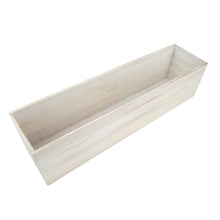 Load image into Gallery viewer, 24&quot;x6&quot; Whitewash Rectangular Wood Planter Box Set With Removable Plastic Liners
