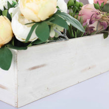 Load image into Gallery viewer, 24&quot;x6&quot; Whitewash Rectangular Wood Planter Box Set With Removable Plastic Liners