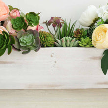 Load image into Gallery viewer, 24&quot;x6&quot; Whitewash Rectangular Wood Planter Box Set With Removable Plastic Liners