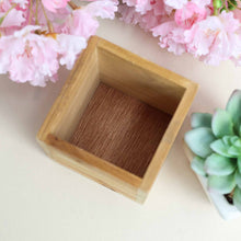 Load image into Gallery viewer, 4 Pack | 4&#39;&#39; Natural Square Wood Planter Box Set With Removable Plastic Liners