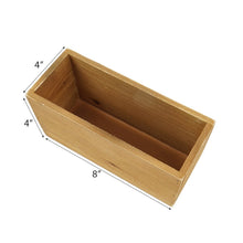 Load image into Gallery viewer, 4 Pack | 8x4&#39;&#39; Natural Rectangular Wood Planter Box Set With Removable Plastic Liners