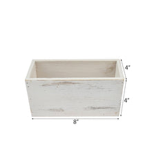 Load image into Gallery viewer, 4 Pack | 8x4&#39;&#39; Whitewash Rectangular Wood Planter Box Set With Removable Plastic Liners